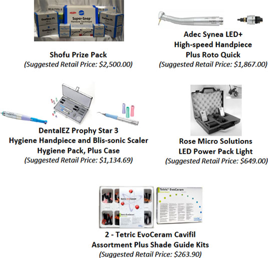 Shofu Prize Pack, Adec Synea LED+, DentalEZ Prophy Star 3, Rose Micro Solutions, 2-Tetric EvoCeram Cavifil